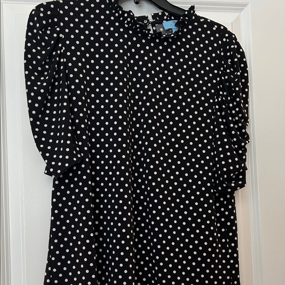 CeCe Black and White Polka Dot Blouse - Picture 1 of 5